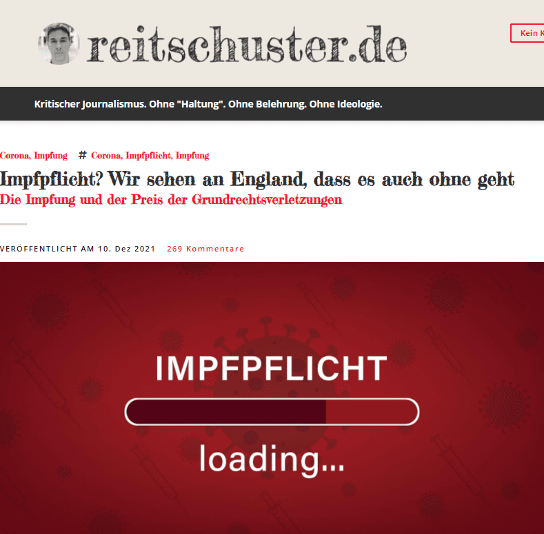 Es gibt sie noch: Die qualitativ hochwertigen Berichte in den sogenannten „Mainstream-Medien“! Wenn auch leider hinter eine Bezahlschranke versteckt. Wir sehen dies an einem guten Beitrag von Prof. Dr. Kai Möller, der Rechtsprofessor an der London School of Economics in England und auf dem Gebiet der Menschen- und Grundrechte hoch anerkannt ist. In diesem Bereich beschäftigt er sich mit theoretischen Überlegungen über moralische, juristische, verfassungsrechtliche und gesellschaftsrechtliche Einflüsse und Auswirkungen der gesellschaftlichen Verpflichtung zur Menschenwürde, Freiheit und Gleichstellung.

Schon der Einstieg kommt auf einen wichtigen Punkt:

Es liegt etwas Totalitäres darin, von einer Person unter Strafandrohung zu verlangen, sich eine Flüssigkeit in den Körper injizieren zu lassen. Gerechtfertigt wäre das nur im Ausnahmefall, sagt Rechtsprofessor Möller. Ein entscheidendes Argument gegen die Impfpflicht findet man in England.

Prof. Möller zitiert den Philosophen Ronald Dworkin, der vornehmlich mit Beiträgen zur Rechtsphilosophie, politischen Philosophie und Moralphilosophie bekannt wurde. Dieser sagte über die Natur der Grundrechte:

Rechte hindern den Staat daran, Dinge zu tun, die ansonsten im Allgemeininteresse liegen könnten. Am Offensichtlichsten ist dies im Falle absoluter Rechte, die den Kern der Menschenwürde schützen – wie zum Beispiel dem Verbot von Folter und unmenschlicher oder erniedrigender Behandlung, dem Verbot von Sklaverei und Zwangsarbeit, dem Recht auf einen fairen Prozess, der Gedankenfreiheit und der Glaubensfreiheit.

Möller führt aus: Was auch immer der Staat dadurch erreichen kann, dass er Terrorverdächtige foltert, einen Teil der Bevölkerung der Zwangsarbeit unterwirft, Mitgliedern des organisierten Verbrechens ein faires Verfahren verweigert oder die Anhänger eines gefährlichen Irrglaubens einer Gehirnwäsche unterzieht: Diese Handlungen sind absolut verboten, weil sie mit der Menschenwürde des betroffenen Individuums unvereinbar sind.

Der Autor wendet sich dann der nun, auch von Neu-Bundeskanzler Scholz oder Alt-Bundespräsident Gauck und Kommissionspräsidentin von der Leyen (!) geforderten Impfpflicht zu. Er führt hierzu aus:

Ich habe großen Respekt für die Haltung, dass jegliche Impfpflicht eine unmittelbare Verletzung der Menschenwürde darstellt und damit kategorisch unzulässig ist. Es liegt etwas Dunkles und Hässliches, etwas Totalitäres darin, von einer Person unter Strafandrohung zu verlangen, sich gegen ihren Willen eine Flüssigkeit in den Körper injizieren zu lassen, die dort eine physiologische Reaktion auslöst.

Zwar hält er auch den Ausnahmefall für denkbar, bei dem dies dennoch vorstellbar sei. Aber selbst, wenn sie nicht in jedem Fall die Grenze zur Menschenwürdeverletzung überschreite, bewege sich die Impfpflicht stets recht nahe an dieser Linie. Daraus folgert der Autor, dass sie, wenn überhaupt, nur in absoluten Ausnahmefällen gerechtfertigt werden kann – woraus eben umgekehrt folgt, dass sie nicht allein dadurch gerechtfertigt werden kann, dass sie die Effektivität der Corona-Bekämpfung etwas verbessert.

Genau dieses Argument sei es aber, das von den Impfpflichtbefürwortern nun angeführt werde: Deutschland käme, so das Argument, durch weitere Corona-Wellen nur, wenn weitere schwerwiegende Eingriffe in viele andere Grundrechte vorgenommen würden. Weitere Lockdowns seien zudem für die Wirtschaft katastrophal. Prof. Möller findet diese Argumentation nur unter gewissen Umständen überzeugen(d). Er führt als Beispiel an:

Stellen Sie sich vor, dass die einzige Möglichkeit, eine große Anzahl von Kindern vor einem hypothetischen, für sie tödlichen Bakterium zu schützen, darin besteht, alle Erwachsenen gegen diesen Erreger zu impfen, um so dessen Zirkulation in der Gesellschaft zu unterbinden. Obwohl diese Tatsache in letzter Zeit sträflich ignoriert wurde, ist es eine zeitlose Wahrheit, dass eine Gesellschaft besondere Pflichten gegenüber ihren Kindern hat – und dass sie dem Wohlergehen von Kindern gegenüber dem von Erwachsenen den Vorrang einräumen muss. In meinem hypothetischen Beispiel wäre eine Impfpflicht vielleicht gerechtfertigt.

Die Realität sei aber anders, so der Rechtsphilosoph. Zunächst einmal, weil aktuell die Forderung nach einer Impfpflicht lediglich in Deutschland und Österreich aufkäme.

In seiner Wahlheimat England liegt die Inzidenz seit Juli zwischen 300 und 500; es gibt keine Impfpässe, wenige Masken, das Lebensgefühl ist frei und offen, und das staatliche Gesundheitssystem kommt bisher zurecht, obwohl es in britischen Krankenhäusern weniger als ein Viertel der Betten gibt, die in Deutschland zur Verfügung stehen. 

Woran liegt das denn nun? Möller stellt sich die theoretische Frage, ob diese beiden Länder wirklich alles probiert haben, um die Wahl zwischen Impfpflicht und Lockdown zu vermeiden: Könnte es vielleicht der Fall sein, dass die Impfpflicht nur die einfache und verlockende Antwort ist, die man gewählt hat, um politisches Versagen zu verdecken – und Schuldzuweisungen und Wut von den Politikern auf die Ungeimpften umzulenken? Ich bin in London noch kein einziges Mal von Bekannten, Kollegen oder – Gott bewahre – Fremden nach meinem Impfstatus gefragt worden. Die Ausgrenzung der Ungeimpften, die in Deutschland so hässlich und brutal betrieben wird, findet dort schlicht nicht statt.

Einen solchen Satz findet man sonst in Deutschland nicht. Impfpflicht zum Verdecken von politischem Versagen? Hat Neu-Bundeskanzler Scholz nicht als Vizekanzler bereits in den vergangenen fast zwei Jahren der Pandemie die gesamte Coronapolitik mit zu verantworten? Und fordert er jetzt daher vielleicht nicht ohne Grund gleich die Impfpflicht?

Interessant auch eine andere Beobachtung. In England würde das Impfprogramm von der Regierung und lokalen Verantwortlichen als großer Erfolg gefeiert und diese forderten die Bevölkerung auf, bei dieser Erfolgsgeschichte mitzumachen. Dabei ist die Impfrate in England ähnlich hoch wie in Deutschland.

Das Verhalten der englischen Regierung erinnert den Autor dieser Zeilen an den Schwimmunterricht seiner Kinder. Während in Deutschland überwiegend mit Aufrufen wie „Kopf hoch, nicht runter“, „nun streng Dich mal mehr an“ oder „Nein, nun zieh die Beine endlich mal kraftvoll durch“ Schwimmen gelehrt wird, machte Schwimmlehrer Ahmed es bei unserem Jüngsten anders: „Super machst Du das!“, „Klasse, weiter so, jetzt nur noch die Beine mehr durchziehen, dann bist Du olympiareif“. Ich will die Bürger nicht mit Grundschülern vergleichen, aber erkennen Sie den Unterschied des Ansatzes? Negativ auf der einen Seite, positiv verstärkend auf der anderen Seite. Sollte der „Griff zur Peitsche“ in Deutschland und Österreich kulturell bedingt sein? Wir wollen es doch nicht hoffen.

Prof. Möller fordert daher die deutsche Regierung auf, vor Einführung einer Impfpflicht darzulegen, wie es sein kann, dass in Deutschland unbedingt sein muss, was in keinem anderen europäischen Land erforderlich ist. Und führt weiter aus, dass es neben den rein sach- und fachlichen Argumenten auch ein tieferes, ein moralisches Problem gäbe.

Als Beispiel führt er die Hetzkampagne gegen den Profifußballer Joshua Kimmich an. Dieser hatte es ja abgelehnt, sich impfen zu lassen, obwohl er sich mit einer Impfung gegebenenfalls vor COVID-19 schützen könnte. Möller hierzu: Das Problem ist, dass das zwar der Fall sein mag, er aber als freier Mensch nicht durch eine medizinische Zwangsbehandlung zu seinem eigenen Schutz gezwungen werden darf.

Natürlich könne man anführen, dass bei einer schweren Erkrankung Kimmich ein Intensivbett belegen könne. Möller: Auch dies ist nicht überzeugend, da die Wahrscheinlichkeit, dass Kimmichs Covid-Infektion (die inzwischen eingetreten ist) schwer verläuft, angesichts seines Alters und Gesundheitszustands vernachlässigbar ist.

Das beste Argument für eine Impfpflicht für Kimmich ist das dritte, wonach geimpfte Menschen das Virus weniger häufig übertragen. Empirisch ist nicht unumstritten, wie groß dieser Unterschied ausfällt, aber wenn wir davon ausgehen, dass er ins Gewicht fällt, dann können wir sagen, dass Kimmichs Impfung dazu beitragen würde, die Inzidenz in Deutschland zu senken, was insbesondere Ungeimpfte davor schützen würde, sich zu infizieren und ins Krankenhaus zu müssen. Dies wiederum trüge dazu bei, die gefürchtete Überlastung des Gesundheitssystems zu vermeiden, ohne dass weitere Lockdowns drohen.

Das Ziel der Impfpflicht scheint also zu sein, die Zirkulation des Virus zu verringern und damit insbesondere ältere, ungeimpfte Menschen zu schützen. Aber es ist schlicht nicht rechtfertigbar, mit dem Mittel des Strafrechts Leute zur Impfung zu zwingen, um so diejenigen Mitbürger zu schützen, die sich aus freier Entscheidung nicht impfen lassen wollen.

Joshua Kimmich, wie auch jeder andere Bürger, kann sich für eine Impfung entscheiden, um sich selbst zu schützen – und jeder, der sich um seine eigene Gesundheit keine Sorgen macht, kann sich aus Liebe zu seinen ungeimpften, insbesondere älteren Mitbürgern impfen lassen. Aber diese Großzügigkeit kann nicht unter Strafandrohung erzwungen werden.

Für mich als Arzt ist auch die von verschiedenen Politikern beschworene „Solidarität“ des Impfens nicht nachvollziehbar, da es diese in der Medizin in dieser Form noch nie gegeben hat. Impfung war immer Selbstschutz. Und hatte zum Ziel, den Erreger gänzlich zu eliminieren. Dies wird bei der Anti-SARS-CoV-2 Impfung nie der Fall sein, ich empfehle hier die letzte Wochenschau von Sahra Wagenknecht.

Eine mit Einwilligung des Patienten (bei Impfpflicht möchte ich mir das Formular der Einwilligung gar nicht vorstellen; was da wohl drin steht?) erzwungene ärztliche Handlung und Körperverletzung, dies ist ja jede Impfung wie auch jede ärztliche Eingriff, ist mit dem Eid des Hippokrates nicht vereinbar.

Eine Gesellschaft ist im Prinzip berechtigt, Opfer für diejenigen zu verlangen, die nicht in der Lage sind, für sich selbst zu sorgen. In meinem obigen, hypothetischen Beispiel könnte es zum Beispiel zulässig sein, Erwachsenen eine Impfpflicht aufzuerlegen, um die Kinder vor einer Ansteckung mit einem für sie tödlichen Bakterium zu bewahren, wenn sich die Kinder nicht selbst schützen können. Aber sicherlich können wir nicht jedem eine Impfpflicht auferlegen, um diejenigen zu schützen, die sich aus eigener Entscheidung dagegen entscheiden, für sich selbst zu sorgen.

Zur Erinnerung: Die Impfpflicht ist eine Maßnahme, die in der Nähe einer Menschenwürdeverletzung liegt und, wenn überhaupt, nur in Ausnahmefällen gerechtfertigt werden kann. Von einer Person zu verlangen, sich impfen zu lassen, um eine andere Person zu schützen, die sich aus freien Stücken gegen eine Impfung entscheidet, entspricht einer solchen Ausnahmesituation nicht ansatzweise. Hierin liegt der moralische Kernfehler der aktuellen Vorschläge zu einer Impfpflicht.

Prof. Möller skizziert auch Einwände, die angeführt werden könnten. So z.B. einen Gegenvorschlag, dass nur die Menschen, für die ein höheres individuelles Risiko mit einer Impfpflicht belegt werde, so wie dies in Griechenland für Menschen ab 60 Jahre diskutiert wird. Ein solcher Ansatz wäre nicht so offensichtlich ungerechtfertigt, da er eng definiert und auf das Ziel der Aufrechterhaltung des Gesundheitssystems ausgerichtet sei. Dennoch würde hier eine Verletzung der Menschenwürde vorliegen. Denn es wäre eine medizinische Bevormundung, zur Impfung gezwungen zu werden, um sich selber zu schützen.

Jurist und Philosoph Möller führt dies an einem simplen Beispiel an. Die 70-jährige Elena müsse sich impfen lassen. Das Argument zur Verteidigung der griechischen Politik kann daher nicht sein, dass die 70-jährige Elena sich einer Impfpflicht unterziehen muss, um sie vor einer ernsthaften Erkrankung zu schützen.

Daher könnte nun argumentiert werden, dass Elena sich impfen lassen muss, damit sie im Krankheitsfall nicht das Krankenhausbett belegt, das der 68-jährige Georgios für die Behandlung seiner Covid-Erkrankung oder seines Herzinfarktes benötigt. Also muss Elena für Georgios geimpft werden und Georgios für Elena. Aber diese Gedankenakrobatik kann nicht verdecken, dass sowohl Elena als auch Georgios gegen ihren Willen geimpft werden, um sicherzustellen, dass sie keinen schweren Covid-Verlauf haben. Dies ist eine erzwungene medizinische Behandlung und in einer Gesellschaft, die der Freiheit und der Menschenwürde verpflichtet ist, inakzeptabel.

Im nächsten Beispiel untersucht der Jurist und Philosoph Möller das Argument, dass es bei der Impfpflicht nicht nur um den Schutz der Ungeimpften, sondern auch den der Gruppe der Vulnerablen ginge:

Dazu ist zu sagen, dass in einer freien Gesellschaft ein gewisses Risiko für Leben und Gesundheit durch Viren und andere Gefahren in Kauf genommen werden muss. Die neuen Impfstoffe sind ein Wunder, das wir feiern sollten – aber die Tatsache, dass sie vulnerable Personen nicht in hundert Prozent der Fälle schützen, begründet nicht annähernd den Ausnahmefall, der vorliegen muss, um eine Impfpflicht rechtfertigen zu können.

Aber selbst wenn die Impfpflicht in gewissem Sinne ein Erfolg werden sollte und uns dabei helfen sollte, Lockdowns und andere freiheitsbeschränkende Maßnahmen zu beenden, und selbst wenn Spaltung, Wut und – wie der ehemalige Bundesinnenminister Otto Schily warnte – Gewaltausbrüche, die ihre Durchsetzung mit sich bringen könnte, vermieden werden könnten, wäre sie nur zu einem hohen Preis zu haben. Deutschland und Österreich sollten diesen Preis, nämlich den der Verletzung der Grundrechte und der Menschenwürde, nicht zahlen“.

Damit ist alles gesagt.