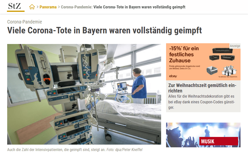 In den vergangenen Wochen hatten auch die Krankenhäuser über eine gestiegene Zahl vollständig geimpfter Intensivpatienten berichtet. Das LGL betonte indes, dass die Zahlen mit Vorsicht interpretiert werden müssten: Als Corona-Todesopfer zählt, wer mit dem Virus infiziert war. Das bedeutet aber nicht, dass Corona auch unbedingt die Todesursache ist. Die Mehrzahl der Corona-Toten sind 80 und älter, dementsprechend litten viele auch an anderen Krankheiten. Einer Auswertung der Todesfälle nach Vorerkrankungen ist jedoch laut LGL nicht möglich.

Das LGL wies auch darauf hin, dass insbesondere die Älteren schon früh im Jahr geimpft worden seien. Damit steige das Risiko einer abnehmenden Immunität. Das mache Auffrischungsimpfungen besonders wichtig.

Ganz aktuelle Zahlen zum Anteil der vollständig Geimpften unter den Corona-Toten in der zweiten Novemberwoche gab es am Sonntag noch nicht. Klar ist jedoch, dass die Zahl der Toten in Bayern ebenso schnell steigt wie die Zahl der Infektionen. Laut Corona-Portal der Münchner Ludwig-Maximilians-Universität wurden in den vergangenen sieben Tagen 309 Todesfälle im Freistaat gemeldet, was im Vergleich zu Mitte Oktober mehr als eine Verdoppelung bedeutet.