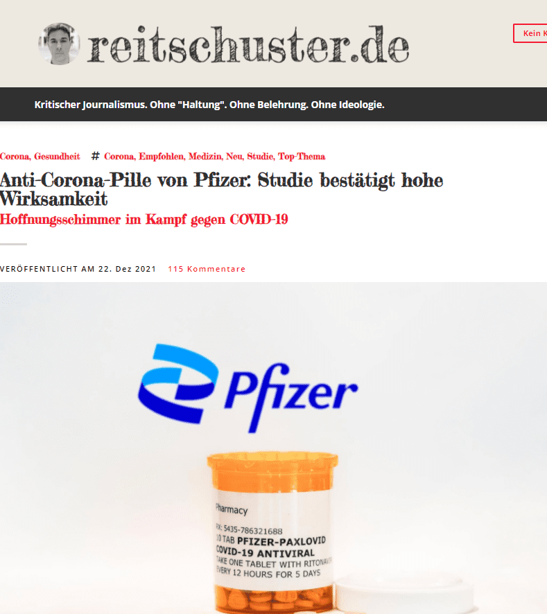 Keiner der 2.246 erwachsenen Studienteilnehmer, die mit den Pfizer-Tabletten behandelt wurden, verstarb – verglichen mit zwölf Todesfällen unter denen, die das Placebo einnahmen. Paxlovid könnte „das Leben von Patienten in aller Welt retten“, frohlockte Pfizer-Vorstandschef Albert Bourla.

Das Präparat verringert die Fähigkeit des Coronavirus, sich in den Körperzellen zu vermehren, und bremst damit die Weiterentwicklung der Krankheit COVID-19. Kombiniert wird der neue Wirkstoff mit dem Medikament Ritonavir, das bereits zur Behandlung von HIV-Patienten eingesetzt wird. Jüngste Labortests deuteten zudem darauf hin, dass das Präparat seine Wirksamkeit auch gegen die sich schnell ausbreitende Omikron-Variante des Coronavirus beibehält.

Nur geringer Stellenwert in der Therapie
Alexandra Calmy, Infektiologin an der Uniklinik Genf und Mitglied der wissenschaftlichen COVID-19-Task-Force des Schweizerischen Bundesrats, hofft denn auch, dass Paxlovid zum Game Changer wird. Die US-Regierung hat sich bereits zehn Millionen Behandlungseinheiten für knapp 5,3 Milliarden Dollar gesichert.

Antivirale Mittel wie das Pfizer-Präparat haben indes einen großen Nachteil: Sie müssen frühzeitig im Krankheitsverlauf eingenommen werden, Paxlovid erlaubt nur eine Frist von drei Tagen. Doch in diesem Stadium fühlen sich die meisten Erkrankten überwiegend noch so gut, dass sie sich selbst zu Hause helfen können. Geht es ihnen dann schlechter, ist es für Präparate wie Paxlovid in aller Regel zu spät.

Für Christian Karagiannidis, den jüngst in den Corona-Expertenrat berufenen Leiter des Intensivregisters der Deutschen Interdisziplinären Vereinigung für Intensiv-und Notfallmedizin (DIVI), haben antivirale Mittel, zu denen auch Molnupiravir von Merck gehört, „in der Therapie nur einen geringen Stellenwert“.

Der „Spiegel“ brachte dies kürzlich so auf den Punkt: „Wer glaubt, dass damit die Pandemie bald unter Kontrolle sein könnte, überschätzt den Einfluss der neuartigen Wirkstoffe. Sie sind zwar hilfreich, aber keine Allheilmittel“, so das Magazin – das gleich vor zu viel Ausgelassenheit warnte: „Feiern, trinken und singen, ohne Maske oder Abstand, und dann, wenn man sich angesteckt hat, einfach eine Pille einwerfen? Wer diese Hoffnung hegen sollte, dürfte enttäuscht werden.“