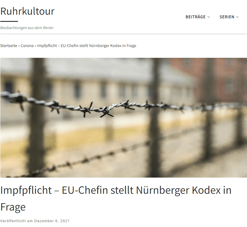 Chefin der EU-Kommission regt Abschaffung des Nürnberger Kodex an
The Post Millenial schockierte die Leser mit der Nachricht: „EU-Kommissionschefin Ursula Van der Leyen sprach sich am Mittwoch gegenüber der Presse dafür aus, den seit langem bestehenden Nürnberger Kodex abzuschaffen und die Menschen zu zwingen, sich gegen COVID impfen zu lassen.“ Als Quelle nennt The Post Millenial einen BBC-Artikel.

Dieselbe Quelle nennt auch Rechtsanwalt und Autor Michael P. Senger, der in seinem Buch ✐“Snake Oil: How Xi Jinping Shut Down the World“ die KPCh unter Xi Jinping für die Korrumpierung globaler Institutionen, die Förderung gefälschter Daten, die Veröffentlichung betrügerischer Wissenschaft und den Einsatz von Propaganda in einem noch nie dagewesenen Ausmaß verantwortlich macht.

Michael P. Senger meldet auf Twitter: „Kurz nachdem Österreich als erstes Land die COVID-Impfpflicht eingeführt hat, fordert EU-Chefin Ursula von Der Leyen, auf den Nürnberger Kodex zu verzichten und eine europaweite Impfpflicht einzuführen. Hier ist Ursula letzten Monat mit Pfizer-CEO Albert Bourla.“ (siehe auch: Brief der Professional Ethics Front, Israel, an die FDA)

BBC berichtet, die Chefin der EU-Kommission Ursula von der Leyen, habe es als „verständlich und angemessen“ bezeichnet, dass die EU-Mitglieder über obligatorische Covid-Impfungen diskutierten, da ein Drittel der Bevölkerung in der EU nicht geimpft sei.

Die Länder der Europäischen Union sollten eine Pflichtimpfung zur Bekämpfung von Covid und der Omicron-Variante in Betracht ziehen. Impfstoffe seien entscheidend im Kampf gegen die „hochansteckende“ neue Variante.

„Wie können wir eine verpflichtende Impfung innerhalb der Europäischen Union fördern und möglicherweise in Erwägung ziehen? Das muss diskutiert werden. Es bedarf eines gemeinsamen Ansatzes, aber ich denke, diese Diskussion muss geführt werden“, habe sie auf einer Pressekonferenz in Brüssel gesagt.

Eine Impfpflicht ist nicht mit dem Nürnberger Kodex zu vereinbaren.
Einer der entscheidenden Grundsätze im Nürnberger Kodex ist: „Maßgeblich für die medizinische Forschung ist der Nutzen für den Patienten. Jeder Patient/Proband muss vom beteiligten Arzt umfassend aufgeklärt werden. Es darf keine unnötige oder gar willkürliche Forschung am Menschen geben.“

Dieser Grundsatz wurde faktisch durch Massenimpfungen mit einem nicht vollständig erforschten und nur bedingt zugelassenem mRNA-Impfstoff gebrochen. so bewertete zum Beispiel Christian Pestalozza, Mitglied der Ethik-Kommission des Landes Berlin, in einem Interview von rbb24 eine Impffplicht als „verhältnismäßig“.

Kennedy
Robert F. Kennedy: The Real Anthony Fauci, 26,00 €
 

Covid Omicron, eine angeblich aus Südafrika stammende Variante des Corona-Virus, dort aber kaum bekannt ist, liefert den Vorwand. Der Titel bei BBC lautet: „Covid Omicron: Time to consider mandatory jabs, EU chief says“ („Zeit für eine Impfpflicht, sagt die EU-Chefin“).

Ursula von der Leyen hat den Nürnberger Kodex, ohne den Titel zu nennen, in Frage gestellt. Der Angriff auf den Nürnberger Kodex durch eine deutsche Politikerin ist besonders in Deutschland bemerkenswert, wo Politik, Medien und Staatsanwaltschaft um ihren Ruf als lupenreine Demokraten besorgt sind und besonders sensibel auf eine größtmögliche Distanz zum Nationalsozialismus achten. Den Angriff auf den Nürnberger Kodex betrachten Kritiker als einen weiteren Beleg für die schrittweise Umwandlung von Demokratien in totalitäre, faschistische Gesellschaftssysteme.

Der Nürnberger Kodex wirkt bis heute nach. Vor allem die ethischen Erklärungen des Weltärztebundes nach dem Zweiten Weltkrieg, aber auch noch die Bioethikkonvention des Europarats aus dem Jahr 1999 haben sich damit auseinandergesetzt. Das Genfer Ärztegelöbnis von 1948, der Internationale Kodex medizinischer Ethik von 1949 und schließlich die Deklaration von Helsinki aus dem Jahr 1964 stimmen in der Intention mit dem Nürnberger Kodex weitgehend überein.

Einzelne Länder haben bereits damit begonnen, die ethischen Grundsätze der Medizin über Bord zu werfen. Eine Corona-Impfpflicht zum Beispiel in Tadschikistan, Turkmenistan und im Vatikan für die gesamte erwachsene Bevölkerung.

BBC erwähnt Österreich als Beispiel für die Durchsetzung einer Impfpflicht ab Februar nächsten Jahres. Griechenland belege alle nicht geimpften über 60-Jährigen mit einer Geldstrafe von 100 Euro pro Monat.

Auch Olaf Scholz wird in dem BBC-Artikel erwähnt. Der neue deutsche Bundeskanzler habe sich für eine Impfpflicht ausgesprochen. Es sehe keine Anzeichen dafür, dass Impfstoffe nicht funktionierten.

Olaf Scholz hat noch mehr bewirkt, um den Abstand zum Faschismus zu verringern. Sein Ausspruch sorgte in den Medien leider nur für ein gemäßigtes Entsetzen: „Für meine Regierung gibt es keine roten Linien mehr“, sagte Scholz.

»Wir werden alles tun, was erforderlich ist. Wir werden weitere Schritte gehen, die leider auch jene Bürgerinnen und Bürger treffen, die bisher alles richtig gemacht haben und zweimal, oftmals sogar bereits dreimal geimpft sind. Aber ich betone das hier ausdrücklich noch mal: Für meine Regierung gibt es keine roten Linien mehr bei dem, war zu tun ist. Es git nichts, was wir ausschließen.« (Zitiert nach der Druckausgabe, 2. Dezember 2021)

Der designierte Bundeskanzler hat sich damit ein nachhaltiges Führer-Denkmal gesetzt.

Zur Omicron-Lage
Omicron oder irgendeine beliebige Infektionskrankheit dient offensichtlich als Vorwand, um politische Ziele durchzusetzen.

In einem Update vom 28. November 2021 teilte die Weltgesundheitsorganisation (WHO) mit, dass es noch nicht klar sei, ob eine Infektion mit Omicron im Vergleich zu Infektionen mit anderen Varianten, einschließlich Delta, eine schwerere Erkrankung verursacht.

Vorläufige Daten deuten laut WHO darauf hin, dass die Zahl der Krankenhausaufenthalte in Südafrika zunimmt, was jedoch eher auf die steigende Gesamtzahl der Infizierten als auf eine spezifische Infektion mit Omicron zurückzuführen sein könnte.

Derzeit gebe es keine Informationen, die darauf hindeuten, dass sich die mit Omicron verbundenen Symptome von denen anderer Varianten unterscheiden. Forscher in Südafrika und auf der ganzen Welt führen laut WHO derzeit Studien durch, um viele Aspekte von Omicron besser zu verstehen.

Die Impfpflicht kommt – wenn die Menschen schweigen
Die mRNA-Impfungen, die von der Politik in Absprache mit Impfstoffherstellern durchgesetzt werden, verfolgen ein Ziel, das sowohl den politischen als auch den ökonomischen Interessen des digital-finanziellen Komplexes dient.

Den digital-finanziellen Komplex hat Ernst Wolff im Gespräch mit Robert Cibis analysiert: https://www.youtube.com/watch?v=lzAX6-_a5hI

Welche Rolle die Wiederauferstehung der kriminellen Schlangenölverkäufer und das Militär im digital-finanziellen Komplex spielt, weist der „Corbett Report“ nach. Er lässt verstehen, dass es tatsächlich sehr alte und weit verzweigte Netzwerke aus Öl-, Finanz- und Pharmaimperien mit unermesslichen Ressourcen und unermesslichem Einfluss gibt. Der Report zeigt, wie diese schon in der Vergangenheit Meinungen manipuliert, Politiker korrumpiert, Gesellschaft „engineered“, Kriege angezettelt und ganze Industriezweige und Volkswirtschaften zerstört haben, um Ihre Ziele zu verfolgen. Und dass diese die Welt auch heute in einer Weise beeinflussen und formen, die zu unmenschlichen, technokratischen und totalitären Strukturen führen werden – „Außer wir, die echten Menschen, stehen dagegen auf.“ (Robert F. Kennedy Jr., „The Real Anthony Fauci“)