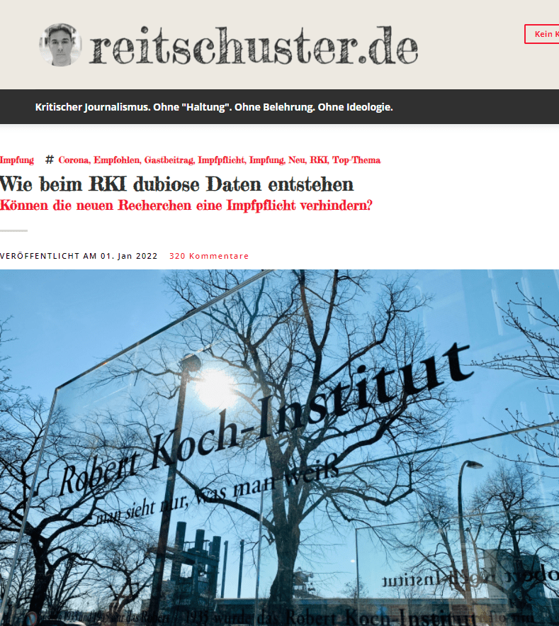 Eine zweite wichtige Enthüllung bezog sich darauf, dass viele Krankenhäuser auch solche Patienten an die Gesundheitsämter melden, die nicht „wegen“ COVID-19, sondern aufgrund einer anderen Ursache hospitalisiert wurden (im Folgenden: „Mit-Fälle“). Damit das Ausmaß der Verzerrung deutlich wird: In Nordrhein-Westfalen lag der Anteil der “Mit-Fälle“ beispielsweise bei 34,9 Prozent; in 18 Prozent der Fälle war der Hospitalisierungsgrund zudem unbekannt.

Es gibt guten Grund zu der Annahme, dass sich die „Mit-Fälle“ zusammensetzen aus asymptomatischen Patienten, die also keinerlei für COVID-19 spezifische Symptome aufweisen und aus Patienten, bei denen COVID-19 als symptomatischer Nebenbefund aufgetreten ist (für letztere wäre ein Patient mit einem Schlaganfall, Husten und einem positiven Test als Beispiel zu nennen).

Beide Enthüllungen ziehen unterschiedliche Konsequenzen nach sich, die bedeutsam für den anzunehmenden Schutz der derzeit angebotenen Impfungen gegen COVID-19 sein dürften und insbesondere die Debatte über eine Impfpflicht in weite Ferne treten lassen sollten. Ich versuche, dies im Folgenden leicht verständlich und kompakt zu erläutern:

Zunächst lässt sich bei der lückenhaften Darstellung der COVID-19-Fälle beginnen. Die Reporter der WELT konnten hier den Anteil der COVID-19-Fälle mit unbekanntem Impfstatus nur teilweise für einige Bundesländer recherchieren und kamen beispielsweise in Bayern auf einen Wert von sage und schreibe über 65 Prozent (57.489 Fälle mit unbekanntem Impfstatus von 81.782 Fällen insgesamt) in der Woche vor dem 24. November.

Anteil mit unbekanntem Impfstatus wächst immer weiter an
Über den Anteil der bundesweiten COVID-19-Patienten (im Folgenden: C-Patienten) mit unbekanntem Impfstatus erteilt das RKI leider keine direkte Auskunft. Diesem Wert lässt sich allerdings nach Meinung des Autors annähern, indem man die Zahlen der wöchentlich veröffentlichten Lageberichte des RKI (im Folgenden: WB) mit den Zahlen gemäß den „klinischen Aspekten“ des RKI vergleicht, wobei letztere immer auf dem Datenstand vom Tag der Veröffentlichung des WBs sein sollten, damit keine Differenzen aufgrund von Nachmeldungen entstehen. Bis zum 23.9.2021 ergaben sich über mehrere Kalenderwochen hinweg tatsächlich kaum Differenzen zwischen WB und klinischen Aspekten; die Zahlen aus den WB und den klinischen Aspekten waren nahezu identisch (eine sehr geringe Differenz dürfte auf den Ausschluss der unter 12-Jährigen in den WB zurückzuführen sein).

Mit dem WB vom 30.9.2021 wurde dann eine „methodische Anpassung“ vorgenommen, sodass die C-Patienten ohne bekannten Impfstatus aus der Tabelle 4 des WBs entfernt wurden. Ab diesem Zeitpunkt tat sich eine deutliche Schere zwischen den klinischen Aspekten und den WB auf, wie man an der nachfolgenden Abbildung sieht, die auf Grundlage der WB und der klinischen Aspekte des RKI erstellt wurde:


Eigene Berechnungen
(Quelle: WB u. klinische Aspekte des RKI)
In der weiteren Beobachtung der Differenz beider Datensätze im Zeitverlauf konnte man feststellen, dass die Schere nicht etwa wieder zu, sondern vielmehr immer weiter aufging, sodass die beschriebene Differenz zwischen klinischen Aspekten und WB zuletzt über 50 Prozent betrug. Diese Differenz dürfte sich zum Großteil oder fast ausschließlich aus hospitalisierten C-Patienten mit unbekanntem Impfstatus zusammensetzen. Gemäß der obigen Herleitung lässt sich also auch in den Daten des RKI ein bedeutsamer Anteil von Patienten ohne bekannten Impfstatus vermuten.

Ein Erklärungsansatz: Das Auftun der Schere ging mit insgesamt steigenden Fallzahlen einher; es steht daher zu vermuten, dass die Gesundheitsämter mit steigender Arbeitsbelastung schlichtweg einen immer geringeren Anteil der Fälle vollständig und inklusive Impfstatus zu ermitteln im Stande waren.

Nun ist keinesfalls sicher, ob der Anteil an Hospitalisierten mit bekanntem Impfstatus repräsentativ für alle C-Patienten steht. Hierzu müsste es sich um eine Zufallsstichprobe handeln. Somit ist eine systematische Verzerrung der Zusammensetzung des RKI-Datensatzes mit bekanntem Impfstatus keineswegs auszuschließen.

Aus diesem Grund kann man aus der Sicht des Autors die Daten des RKI zur Hospitalisierung nach Impfstatus bestenfalls begrenzt zur Bewertung eines möglichen Impfschutzes heranziehen, was in der aktuellen Debatte um eine Impfpflicht gleichwohl gerne und häufig getan wird.

Mit und nicht wegen hospitalisiert
Der zweite Aspekt der Recherchen der WELT bezieht sich, wie zu Beginn erläutert, auf die Feststellung, dass ein hoher Anteil der C-Patienten, nur „Mit“ und nicht „Wegen“ COVID-19 hospitalisiert wurde. Auch als Folge hieraus sind vielfältige Mechanismen denkbar, die zu Verzerrungen der Datenlage in Bezug auf den Impfstatus führen könnten. Beispielsweise besteht ein dramatisches Ungleichgewicht bei der Anzahl an Geimpften und Ungeimpften vorgenommenen Testungen im Zuge von 3G. Weitere denkbare Mechanismen der Verzerrung werden weiter unten ausgeführt.

Zunächst ist anzumerken, dass nach Meinung des Autors die Krankenhäuser klar entgegen einer Meldeverordnung vom 11.7.2021 handeln, wenn sie auch „Mit-Fälle“ an das RKI melden. Denn in dem Referentenentwurf zu dieser Verordnung steht:

„Mit dieser Verordnung wird eine Pflicht zur Meldung von Hospitalisierungen aufgrund der Coronavirus-Krankheit-2019 (COVID-19) geschaffen.“

Das RKI bezieht sich im Rahmen eines E-Mail-Schriftwechsels mit dem Autor dieses Textes auf genau diesen Referentenentwurf und begründet mit Verweis eben darauf, dass man beim RKI einfach davon ausgehe, dass die Mehrheit der C-Patienten tatsächlich immer nur aufgrund von COVID-19 hospitalisiert würden. Wie das in der Praxis gehandhabt werde, dafür möge man sich an die einzelnen Kliniken wenden.

Es ist der stark gehegte Verdacht des Autors, dass auch lediglich aufgrund dieser (in der Praxis ungeprüften) Annahme des RKI in allen WB seit dem 30.9.2021 die hospitalisierten COVID-19-Fälle explizit als symptomatisch ausgewiesen werden in der dazugehörigen Tabelle der WB. Man geht eben davon aus, dass diese schon symptomatisch sein werden, da ja die Ärzte der Krankenhäuser sicherlich informiert sein werden über das, was in einem Referentenentwurf irgendwo auf Seite 5 steht.

Handeln Krankenhäuser entgegen RKI-Verordnung?
Ich gehe auf diesen Knackpunkt hier ein, da er von aufmerksamen Gesprächspartnern schon häufiger bemerkt wurde und sicherlich auch hier (zunächst vollkommen zu Recht) angeführt werden wird. Wie gesagt, fand der Begriff „symptomatisch“ im Zusammenhang mit den Hospitalisierungen erstmalig Eingang in den WB vom 30.9.2021; zuvor wurde nur von „hospitalisierte COVID-19-Fälle“ gesprochen (WB vom 23.9.21). Hier die Tabelle 4 des WBs vom 30.09.2021:


Wöchentlicher Lagebericht vom 30.9.21
(Quelle: RKI)
Es war jedoch auch ausgerechnet der Bericht vom 30.9.21, mit dem die oben bereits angesprochene methodische Anpassung in Bezug zu den Fällen mit unbekanntem Impfstatus vorgenommen wurde. Genau diese eine methodische Anpassung wird in dem wöchentlichen Lagebericht auch explizit beschrieben und gerechtfertigt – keine andere.

Zudem wird in demselben WB, der ja nun eigentlich ausschließlich symptomatische Fälle im Krankenhaus führen sollte, auf Seite 22 angeführt:

„Mögliche Limitationen der Berechnungen: Es ist nicht vollständig auszuschließen, dass einige Fälle möglicherweise eine asymptomatische COVID-19 Infektion hatten, die beim Krankenhausaufenthalt aufgrund einer anderen Ursache identifiziert wurde, auch wenn nach der Meldeverordnung nur Krankenhausaufnahmen mit einem Bezug zu COVID-19 gemeldet werden sollen.“

Hierbei ist von der bereits oben vorgestellten Meldeverordnung die Rede. Alles in allem lässt sich also vermuten, dass der Begriff „symptomatische“ in der entscheidenden Tabelle 3 (in früheren WB manchmal Tabelle 4) einem Wunschdenken entspringt. Böse Zungen könnten sogar behaupten, dass durch das Suggerieren einer zusätzlichen Umstellung der dramatische Effekt des Wegfalls von Patienten mit unbekanntem Impfstatus kaschiert werden sollte.

Wenn sich also herausstellt, dass die Krankenhäuser erkennbar nicht im Sinne einer Verordnung handeln: Könnte das dann nicht auch rechtliche Konsequenzen haben? Vielleicht kennt sich ein geneigter Leser mit sowas aus.

Impfdurchbrüche und Impfeffektivität beruhen auf dubiosen Zahlen
Insgesamt lässt sich mit diesen Überlegungen sehr gut begründen, dass vermutlich auch die teilweise unkorrekten Meldungen der „Mit-Fälle“, über welche die WELT berichtet hatte, beim RKI eingehen und verarbeitet werden. Das RKI bündelt diese (unkorrekten) Zahlen also für eine bundesweite Statistik, die anschließend Aussagen darüber machen soll, wie hoch der Anteil der Impfdurchbrüche an der Gesamtzahl an Fällen ist und wie hoch dementsprechend die Impfeffektivität ist.

Nun stellt sich folgendes Problem: Zu Beginn des Artikels wurde darauf hingewiesen, dass die „Mit“-Fälle sowohl aus asymptomatischen als auch aus Patienten mit einem symptomatischen Nebenbefund bestehen können.

Allerdings zählt ein geimpfter positiv getesteter Patient generell laut RKI nur dann als Impfdurchbruch, wenn er eben nicht asymptomatisch, sondern symptomatisch ist. Das RKI schreibt dazu selbst im WB vom 23.12.2021 auf Seite 24:

„Dabei wird ein Impfdurchbruch als ein COVID-19-Fall […] definiert, für den eine klinische Symptomatik und mindestens eine Grundimmunisierung angegeben wurde.“

Weil man also nur mit einer klinischen Symptomatik als Impfdurchbruch zählt, dürften eigentlich ausschließlich die UNGEIMPFTEN asymptomatische Patienten in die Statistik des RKI eingehen. Die geimpften asymptomatischen C-Patienten aber nicht; zumindest nicht als Impfdurchbruch.

Befolgt das RKI die eigenen Regeln?
Denn nimmt das RKI seine eigenen Definitionen ernst, müsste im Meldesystem des RKI jeweils eine klinische Symptomatik erkennbar sein, um einen C-Patienten als Impfdurchbruch werten zu lassen, wie die aufgezeigte RKI-Definition es fordert. Es spricht vieles dafür, dass die klinische Symptomatik der C-Patienten von den Krankenhäusern angegeben wird und diese somit dem RKI vorliegen müsste, da die dazugehörigen Meldebögen (gemäß §§ 6, 8, 9 IfSG) speziell für COVID-19 einzelne Symptome zum Ankreuzen ausweisen, wie man hier an einem Ausschnitt des Meldebogens für das Bundesland NRW beispielhaft sehen kann:


Meldeformular Meldepflichtige Krankheit gemäß §§ 6, 8, 9 IfSG
(Quelle: Landeszentrum Gesundheit Nordrhein-Westfalen)
Geht man davon aus, dass das RKI im Sinne seiner eigenen Definitionen handelt, könnte sich diese Handhabung folgendermaßen praktisch abspielen:

Wir haben zwei asymptomatische Patienten, die positiv auf COVID-19 getestet, jedoch aufgrund eines Schlaganfalls hospitalisiert wurden – ein Patient geimpft und ein Patient ungeimpft. Für beide Patienten meldet das Krankenhaus eine „Hospitalisierung in Bezug zu COVID-19“. Eine klinische Symptomatik wird für beide nicht angegeben, da sie asymptomatisch sind. Die Meldungen gehen an das Gesundheitsamt, welches diese weiterleitet an die Landesbehörde. Diese leitet die Meldungen weiter an das RKI.

Der ungeimpfte Patient geht in die Statistik ganz normal ein, da es sich offiziell um eine „Hospitalisierung in Bezug zu COVID-19“ handelt. Der geimpfte Patient allerdings geht nicht als Impfdurchbruch in die Statistik des RKI ein, weil er den Filter der klinischen Symptomatik nicht passiert, welche die Voraussetzung für einen Impfdurchbruch in der Definition des RKI darstellt. Wird der geimpfte asymptomatische C-Patient also einfach ignoriert?

Welche Folgen ein solches (vielleicht auch unbewusstes) Handeln des RKI auf den Anteil der Impfdurchbrüche hätte, sollte evident sein. Im schlimmsten Fall geht der asymptomatische geimpfte Patient zwar als Fall ein, aber eben nicht als Impfdurchbruch und wird daher vom RKI indirekt als Ungeimpfter behandelt. Hierbei handelt es sich wohlgemerkt lediglich um Spekulationen, aber nach Meinung des Autors um berechtigte, die sich nur durch stärkere Transparenz des RKIs vollständig aus dem Weg räumen lassen.

So oder so:

Zu Ende gedacht, deuten die Recherchen der WELT mit großer Wahrscheinlichkeit auf Verzerrungen der Datenlage zugunsten der Impfung hin. Diese Daten stellen dann z.B. einen zentralen Input für die Empfehlungen des Expertenrats der Bundesregierung dar und beeinflussen die geltenden und vielleicht noch kommenden Coronamaßnahmen.

Und ganz wichtig noch einmal zum Abschluss: Kann man ernsthaft auf einer solchen Datenbasis eine Diskussion um eine Impfpflicht auch nur wagen anzustoßen?