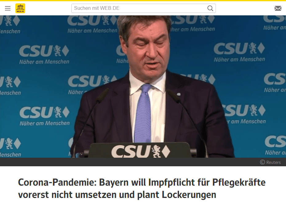 Grund für Sonderweg: Schwierigkeiten bei Versorgung mit Personal
Söder begründete das im Detail noch auszuarbeitende gesonderte bayerische Vorgehen mit Schwierigkeiten der Pflegeeinrichtungen bei der Versorgung mit Personal. Grundsätzlich plädierte Söder erneut für eine allgemeine Corona-Impfpflicht - er hoffe sehr, dass es hier eine "kluge Entscheidung" gebe. Die Impfpflicht nur für Beschäftigte im medizinisch-pflegerischen Bereich sieht er mittlerweile dagegen kritisch: "Die einrichtungsbezogene Impfpflicht, die zum 15.3. kommen soll, ist kein wirksames Mittel mehr, um die jetzige Omikron-Welle zu begleiten oder zu dämpfen oder zu stoppen."

Die Abwanderung von Pflegekräften könnte zu einer zusätzlichen Belastung und zu einer Verschlechterung der Situation in der Pflege führen, warnte Söder. "Es führt nur zu Problemen, ist leider keine Lösung." Es gebe "größte Sorge, dass dies eigentlich zu einer Überlastung und Schwächung des Gesundheitssystems führen könnte, weil es Ausweichbewegungen geben könnte", sagte er.


Lesen Sie auch: Alle aktuellen Informationen rund um die Corona-Pandemie in unserem Live-Blog

Das Gesetz zur einrichtungsbezogenen Impfpflicht sieht vor, dass ab dem 15. März Beschäftigte von Einrichtungen wie Kliniken, Arztpraxen sowie Alten- und Pflegeheimen eine vollständige Impfung gegen das Coronavirus nachweisen müssen. Vor wenigen Tagen warnte bereits der Deutsche Pflegerat vor Personalproblemen. Nach Angaben der Bundesagentur für Arbeit hatten sich allein im Januar ungefähr zwölftausend Pflegekräfte mehr als üblich arbeitssuchend gemeldet.

Durchgesickert: Söder plant Lockerungen der Corona-Maßnahmen
Außerdem sickerte durch, dass Söder aufgrund der stabilen Lage auf Bayerns Intensivstationen deutliche Lockerungen plant. Das erfuhr die Deutsche Presse-Agentur aus Teilnehmerkreisen. Demnach habe er am Montag entsprechende Vorschläge bei einer Videoschalte des CSU-Vorstands gemacht.

Beschlüsse dazu könnten bereits am Dienstag im Kabinett fallen. "Wir haben nur ein Drittel der Belegung der Intensivbetten wie wir vergleichbar bei der vierten Welle von Delta hatten", sagte Söder am Montag im Morgenmagazin des ZDF. "Und das ist doch das Entscheidende." Einschränkungen seien dann richtig, wenn das Gesundheitssystem extrem belastet werde. "Dies ist derzeit aber bei Omikron nicht der Fall."

Schrittweise mehr Normalität: Gastronomie, Sport, Kultur, Friseur
Söders Vorschläge sollen Folgendes umfassen:

Die aktuell für die Gastronomie geltende Sperrstunde ab 22:00 Uhr soll aufgehoben werden. In Lokalen, in denen Speisen angeboten werden, können Gäste damit wieder länger sitzen.
Bei Sportveranstaltungen soll wieder eine Zuschauer-Auslastung von bis zu 50 Prozent erlaubt werden - in Stadien und bei großen Sportveranstaltungen liegt die Grenze aktuell bei 25 Prozent. Zudem soll laut Söder dann eine maximale Obergrenze von 15.000 Zuschauern gelten, aktuell sind es 10.000.
Bei Kulturveranstaltungen soll erneut eine Auslastung von bis zu 75 Prozent möglich werden, aktuell sind es höchstens 50 Prozent. In beiden Bereichen soll es aber bei der 2G-plus-Regel und FFP2-Maskenpflicht bleiben.
Körpernahe Dienstleistungen wie Friseure oder Nagelstudios sollen in Bayern künftig auch wieder für Besucher mit einem negativen Corona-Test möglich sein. Es soll hier wieder die 3G-Regel gelten. Damit dürften auch Ungeimpfte oder Personen, die keinen Genesenen-Nachweis haben, wieder die Dienstleistungen in Anspruch nehmen. Aktuell gilt hier noch die 2G-Regel.
Söder hatte sich bereits am Wochenende für Lockerungen stark gemacht. "Der konsequente Einsatz von FFP2-Masken erlaubt die Rücknahme von Kontaktbeschränkungen", schrieb Söder am Sonntag auf Facebook. "Dazu muss der Bund einen Stufenplan vorlegen." Voraussetzung sei, dass die Kliniken nicht überlastet würden.


Scharfe Kritik von der SPD
Aus der SPD kommt scharfe Kritik an Söders Plänen. Die bayerische Regierung hintertreibe den gemeinsamen Beschluss von Bund und Ländern und das von CDU/CSU breit mitgetragene Gesetz, sagte die gesundheitspolitische Sprecherin der SPD-Bundestagsfraktion, Heike Baehrens, am Montag. Ziel der einrichtungsbezogenen Impfpflicht sei es, besonders verletzliche Menschen zu schützen. "Wenn die CSU die Impfpflicht aussetzt, entzieht sie sich damit ihrer Verantwortung, diesen Schutz zu gewährleisten. Das sendet ein fatales Signal."

"Statt jetzt abzubremsen, muss vielmehr von Ländern und Arbeitgebern alles getan werden, um das Personal im Gesundheits- und Pflegebereich vom Impfen zu überzeugen", sagte Baehrens. "Sie sollten konkrete Impfangebote vor Ort machen, zum Beispiel auch mit dem bald zur Verfügung stehenden Novavax-Protein-Impfstoff." Bei diesem besteht die Hoffnung, dass Impfskeptiker weniger Vorbehalte haben als bei den mRNA-Impfstoffen von Biontech oder Moderna.


Lauterbach: Gefährdung der "Glaubwürdigkeit von Politik"
Auch Bundesgesundheitsminister Karl Lauterbach (SPD) ließ kein gutes Haar an den bayerischen Plänen. "Laxe Vollzugsregeln der einrichtungsbezogenen Impfpflicht können nicht nur das Leben der älteren Menschen mit schwachem Immunsystem gefährden", sagte er. "Dazu gefährden sie auch die Glaubwürdigkeit von Politik." Es gehe um den Schutz von Patienten und Heimbewohnern. "Auch die bayerische Landesregierung sollte das beschlossene Gesetz ernst nehmen", mahnte Lauterbach.

Lauterbach hatte bereits deutlich gemacht, dass das Gesetz gilt und dass er eine Verschiebung ablehnt. Der Bund könne den Ländern aber bei einem einheitlichen Vorgehen helfen, wie mit konkreten Umsetzungsproblemen umzugehen sei.